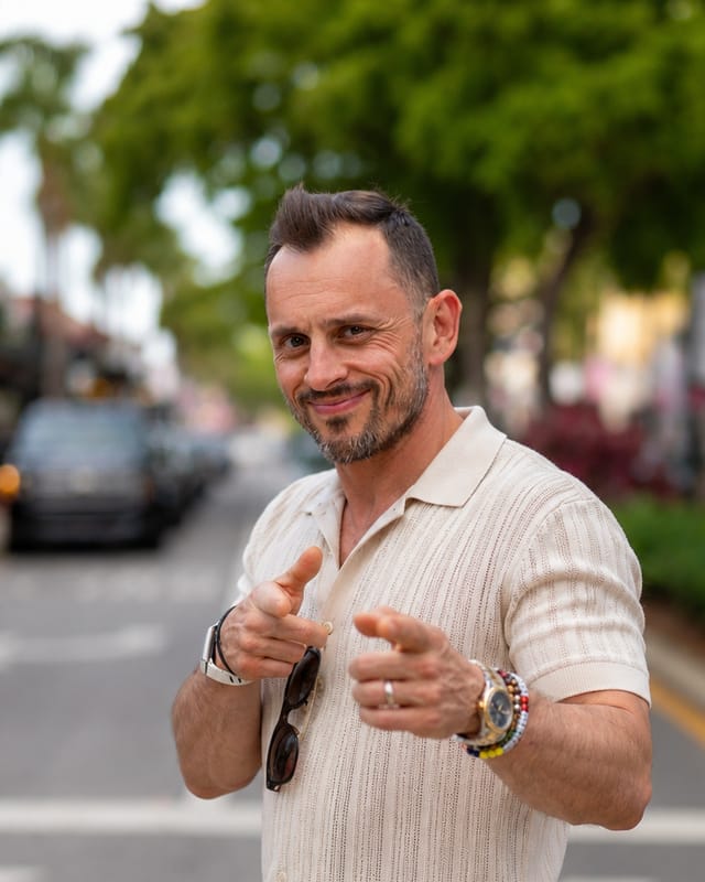 Glen Primak, SERHANT real estate agent, on Las Olas Boulevard